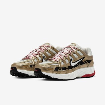 Nike P-6000 Icon Clash - Nagyobb Gyerek Utcai Cipő - Világos/Metal Arany/Piros/Fehér